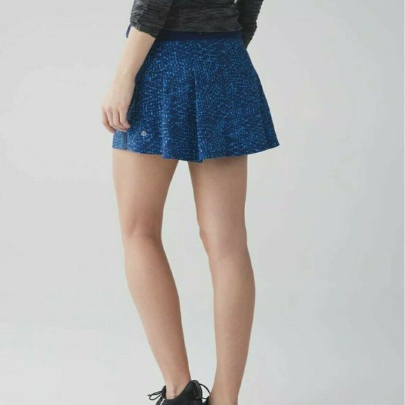 Lululemon Skort Pace Rival  tennis Skirt blue  II Samba Snake  sz 2  run pickle - Picture 3 of 8
